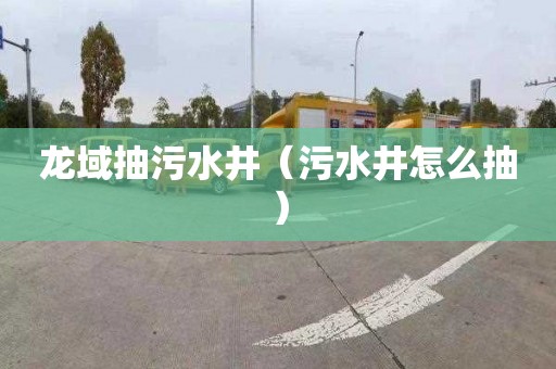 龙域抽污水井（污水井怎么抽）