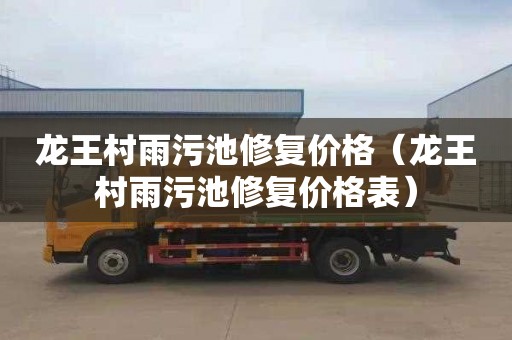 龙王村雨污池修复价格（龙王村雨污池修复价格表）