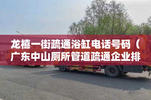 龙禧一街疏通浴缸电话号码（广东中山厕所管道疏通企业排行榜）