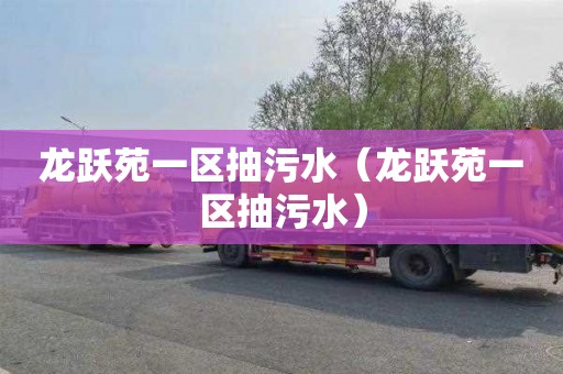 龙跃苑一区抽污水（龙跃苑一区抽污水）