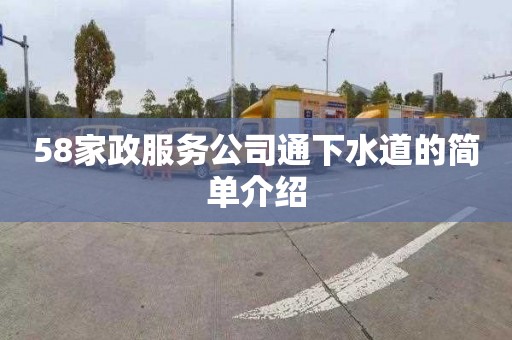 58家政服务公司通下水道的简单介绍