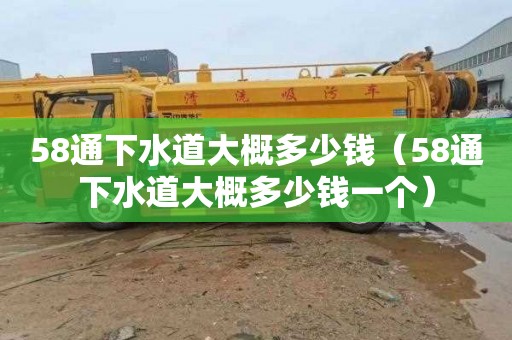 58通下水道大概多少钱（58通下水道大概多少钱一个）