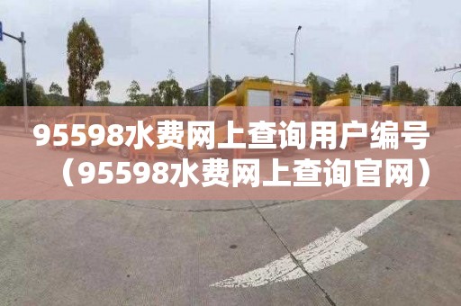 95598水费网上查询用户编号（95598水费网上查询官网）