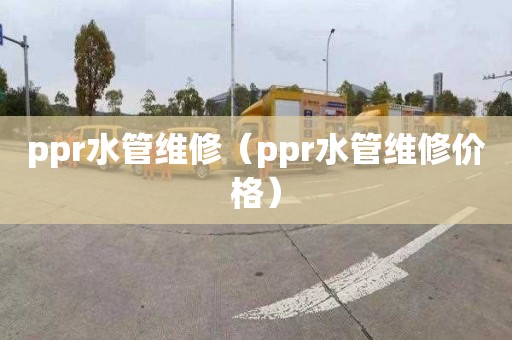 ppr水管维修（ppr水管维修价格）
