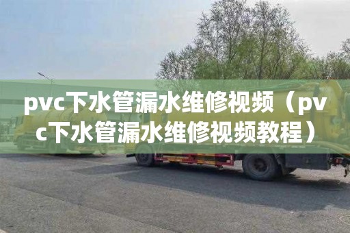 pvc下水管漏水维修视频（pvc下水管漏水维修视频教程）