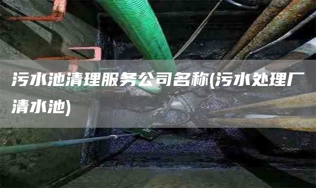 污水池清理服务公司名称(污水处理厂清水池)