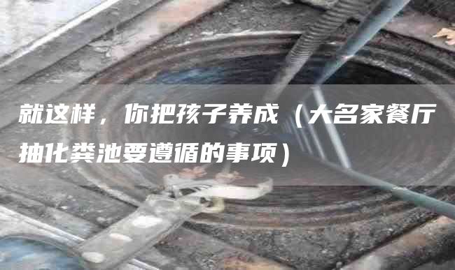就这样，你把孩子养成（大名家餐厅抽化粪池要遵循的事项）