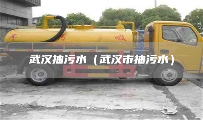 武汉抽污水（武汉市抽污水）