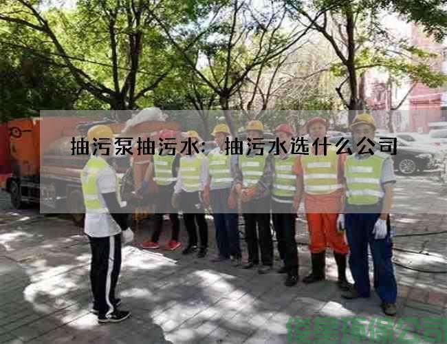 抽污泵抽污水:抽污水选什么公司