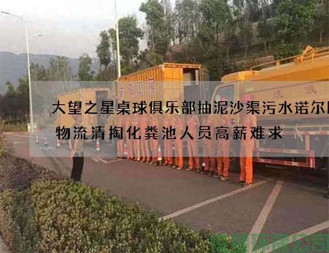 大望之星桌球俱乐部抽泥沙渠污水诺尔国际物流清掏化粪池人员高薪难求