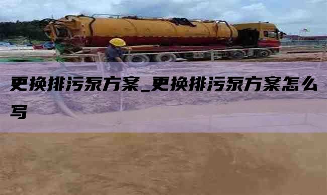 更换排污泵方案_更换排污泵方案怎么写