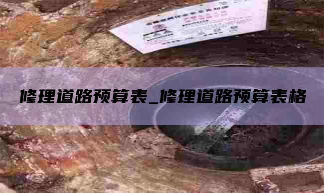 修理道路预算表_修理道路预算表格