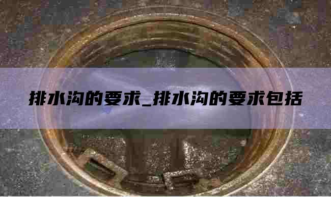 排水沟的要求_排水沟的要求包括