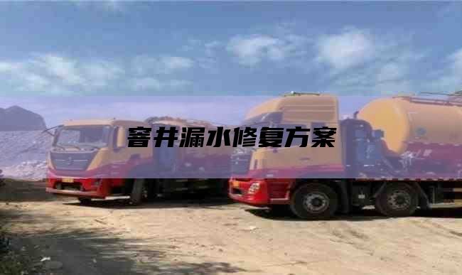 窨井漏水修复方案